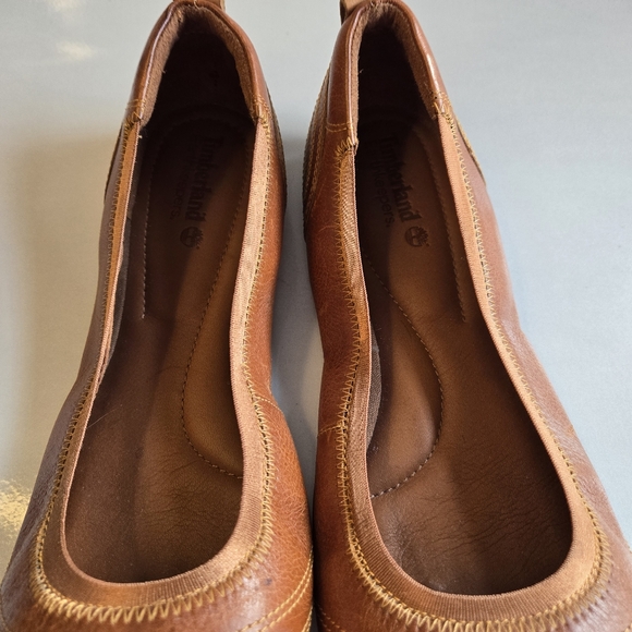 Timberland Brown Slip On Earthkeepers Ellsworth Leather Ballet Flats Shoes 10 - Picture 6 of 15